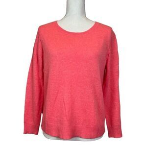NWT White & Warren 100% Cashmere Coral Revolve Sweater with Cutouts Size Small